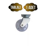 Düz Tabla Şeffaf Lastik Masa Tekeri Sehpa Tekeri(7Cm)(Metal)(Şeffaf)(50X20mm) Şeffaf Şeffaf - 1 Adet