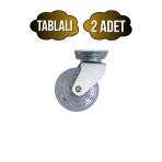 Düz Tabla Şeffaf Lastik Masa Tekeri Sehpa Tekeri(7Cm)(Metal)(Şeffaf)(50X20mm) Şeffaf Şeffaf - 2 Adet