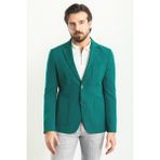 Düz Yeşil Rengi Slim Fit Torba Cep Mono Yaka Erkek Ceket - 54