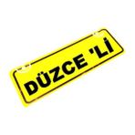 DÜZCE 'Lİ Yazılı Sarı Dekor Plaka Sök Tak Pratik yeni nesil
