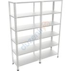 Düzenliyo 6 Katlı 2 Üniteli Galvaniz Çelik Raf 31X120X200 cm – Depo, Arşiv, Kiler ve Market Rafı