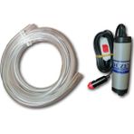 Düzey 24 Volt Mini (Küçük) Çakmaklık Girişli Dalgıç Mazot Aktarma Sıvı Transfer Pompası + 3 Metre Hortum Seti (Su - Süt - Yağ)