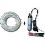 Düzey 24 Volt Mini (Küçük) Dalgıç Mazot Aktarma Sıvı Transfer Pompası + 3 Metre Hortum Seti (Su - Süt - Yağ)