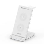Duzzona 15W Katlanır 3 in 1 Telefon Kulaklık Saat Kablosuz Şarj Standı-(5775)