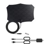 DVB-T/DVB-T2 amplifikatörlü anten, TV anteni, dijital, televizyon için HDTV oda anteni, 4K 1080P Ultra HD dijital anten, iç mekan, tüm geleneksel ve HD televizyonlar için
