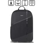 D'vers 17.3-15.6 Inç 5 Bölmeli Darbe Korumalı Su Itici Kumaş ve Fermuar Özellikli Laptop Sırt Çantası - Siyah