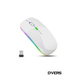 D'VERS Ultra Slim Usb 2.4ghz Beyaz Ledli 800/1200/1600dpi Şarjlı Kablosuz Mouse Rgb Led Işıklı