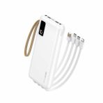 Dvip İP10 2xUsbA Type-C Micro Lightning Çıkışlı Led Göstergeli 10.000 mAh Beyaz Powerbank