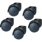 DWhui 50mm Mobilya Tekeri Yedek Tekerlekler Döner Sandalye Tekerlek Deliği Çapı 8mm Çubuksuz Sessiz Ofis Koltuğu Caster Ev Mobilyaları Ofis için 360 Derece Döner Tekerlekler 5 adet (Renk: Siyah)