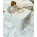 Dwinguler Playmat Summer Palm & Sand - Çift Taraflı Premium Oyun Matı Oyun Halısı 210CMX140CMX1, 3CM - Beyaz - Mavi - 140 x 210 cm