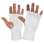 DXM SPORTS Boks El İç Eldivenleri - Hızlı Elastik El Sargısı, MMA, Muay Thai, Kickboks, Dövüş Sanatları Eğitimi için Yumruk Koruması (Beyaz, S/M)