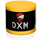 DXM SPORTS Boks El Sargıları İç Eldiven - Esnek Elastik Bandajlar 180 inç, Kickboks için Erkek Kadın MMA Muay Thai Kickboks Dövüş Sanatları Delme Eğitimi (Sarı)