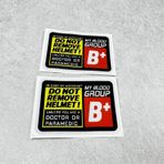 DXYMOO Araba Styling Sticker Kaza Durumunda Kaldır Kask Kan Grubu Tip A B O Çıkartması Motor Kir Bisiklet Yarış Aplike 2 ADET (B+, 80x57mm)