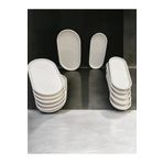 D&Y GAUDERY 12 Parça A Kalite Servis Tabağı Sunumluk 6 lı Kayık Tabak Yemek Takımı + 6 Parça Kahvaltı Tabağı