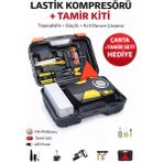Dybox Pro 150 PSI Basınç Göstergeli Oto Lastik Kompresörü ve Tamir Seti 12V Sarı Renkli Taşınabilir