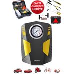 Dybox Pro Basınç Göstergeli Kompresör Oto Araç Lastik Şişirme Pompası ve Tamir Seti 150 PSI-12V