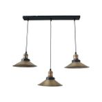 Dylight Retro Eskitme Kaplama 3 Lü Masa Üstü Sıralı Dekoratif Rustik Sarkıt Avize Çap 60 cm - Siyah - 1