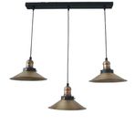 Dylight Retro Eskitme Kaplama 3 Lü Masa Üstü Sıralı Dekoratif Rustik Sarkıt Avize Çap 60 Cm