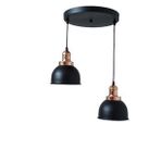 Dylight Retro Metal 2 Li Bakır Duylu Dekoratif Rustik Sarkıt Avize Çap :30 Cm