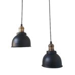 Dylight Retro Metal 2 li Yuvarlak Dekoratif Rustik Sarkıt Avize siyah dy1153