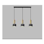 Dylight Retro Metal 3 Lü Masa Üstü Siyah Gold Dekoratif Rustik Sarkıt Avize Genişlik:60 cm