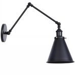 Dylight Retro Metal Akrobatik Siyah Dekoratif Rustik Duvar Aplik siyah dy9031