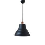 Dylight Retro Metal Bakır Duylu Siyah Içi Siyah Tekli 27 cm Sarkıt Avize