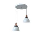 Dylight Retro Metal Beyaz 2 Li Bakır Duylu Dekoratif Rustik Sarkıt Avize Çap :30 Cm