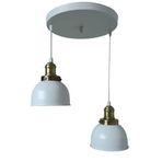 Dylight Retro Metal Beyaz 2 li Eskitme Duylu Dekoratif Rustik Sarkıt Avize Çap :30 cm Beyaz dy2035
