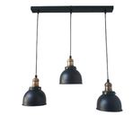 Dylight Retro Metal Dekoratif 3 lü Masa Üstü Siyah Rustik Avize En:60 cm siyah dy1151