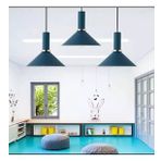 Dylight Retro Metal Dekoratif Metal Gece Mavisi 3 Lü Masa Üstü Sarkıt Avize G:60 Cm