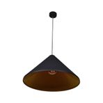 Dylight Retro Metal Dekoratif Rustik Siyah Içi Gold Tekli 50 cm Sarkıt Avize
