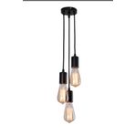 Dylight Retro Metal Sarkıt Avize Siyah Rustik 3 Lü Sarkıt Avize Çap:10 Cm