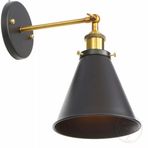 Dylight Retro Rustik Metal Dekoratif Mafsallı Duvar Aplik Eskitme/Siyah dy00137