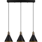Dylight Retro Siyah 3 Lü Masa Üstü Sıralı Dekoratif Rustik Sarkıt Avize Çap 60 cm - 1