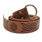 DYLYMX Orta Çağ Cosplay Kemer Suni Deri Viking Kemeri Rönesans Şövalye Kemer Kabartmalı O Halka Kostüm LARP Aksesuar Erkek Kadın için, a, M