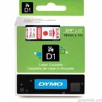 Dymo 720850-45805 D1 Beyaz-Kırmızı 19x7 m Şerit
