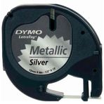 Dymo 91208 Letratag Metalik Şerit 12x4 m Gri Etiket