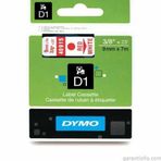 Dymo D1 40915 Beyaz-Kırmızı 9 mm 7 m Yedek Şerit