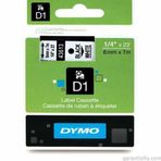 Dymo D1 43613 Beyaz-Siyah 6 mm 7 m Yedek Şerit