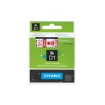Dymo D1 45012 Şeffaf-Kırmızı 12mm x 7m Yedek Şerit