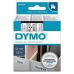 Dymo D1 Şerit Standart 12 mm x 7 mt Beyaz Üzerine Siyah 45013 S0720530 - 1BW-Beyaz