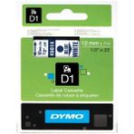 Dymo D1 Şerit Standart 12 Mmx7 mt Beyaz Üzerine Mavi 45014 S0720540 - Renkli