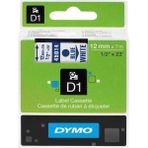 Dymo D1 Yedek Şerit 12 mm * 7 mt Beyaz/ Mavi (45014) - Etiket Ölçüsü