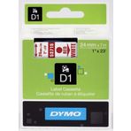 Dymo D1 Yedek Şerit 24 Mm X 7 Mt - Beyaz/kırmızı