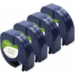 Dymo Letratag Muadil Bant 59421 721510 Beyaz Kağıt Etikete Siyah 12MM x 4 mt 4 Adet - Standart