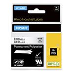 Dymo RhinoPRO, Sabit Polyster Şerit (9 mm x 5.5 mt), Şeffaf/Siyah - 18508DMO