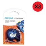 Dymo Şerit Let. Plastik 12 mm x 4 M 3'lü Beyaz