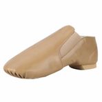 Dynadans Kadınlar ve Erkek Dans Ayakkabıları UG için Elastik ile Unisex PU Deri Üst Slip-on Jazz Ayakkabı, Kahverengi, 7 Women/6.5 Men
