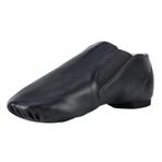 Dynadans Kadınlar ve Erkek Dans Ayakkabıları UG için Elastik ile Unisex PU Deri Üst Slip-on Jazz Ayakkabı, Siyah, 7.5 Women/7 Men
